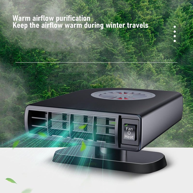 جهاز تدفئة وإزالة الصقيع للسيارات من زيروديس (Zerodis Car Heater Defroster)، يعمل بسرعة عالية في إزالة الصقيع وتبديد الضباب من الزجاج الأمامي للسيارة، قابل للتوصيل بالكهرباء، سعة 120 واط، مناسب للسيارات والسيارات الدفع الرباعي والشاحنات (جهد 12 فولت). - Image 5