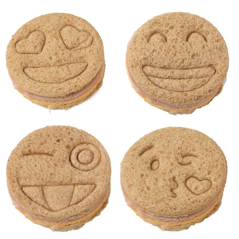Bentology Emoji Sandwich Cutters- 4 Pack Set for DIY Bread Shapes Pancakes Cookies & More  BPA Free Decruster  Suitable for Kids  Easily Fits in Lunch Boxes  Bags & Bento- Officially Licensed by Emoji  - Image 3