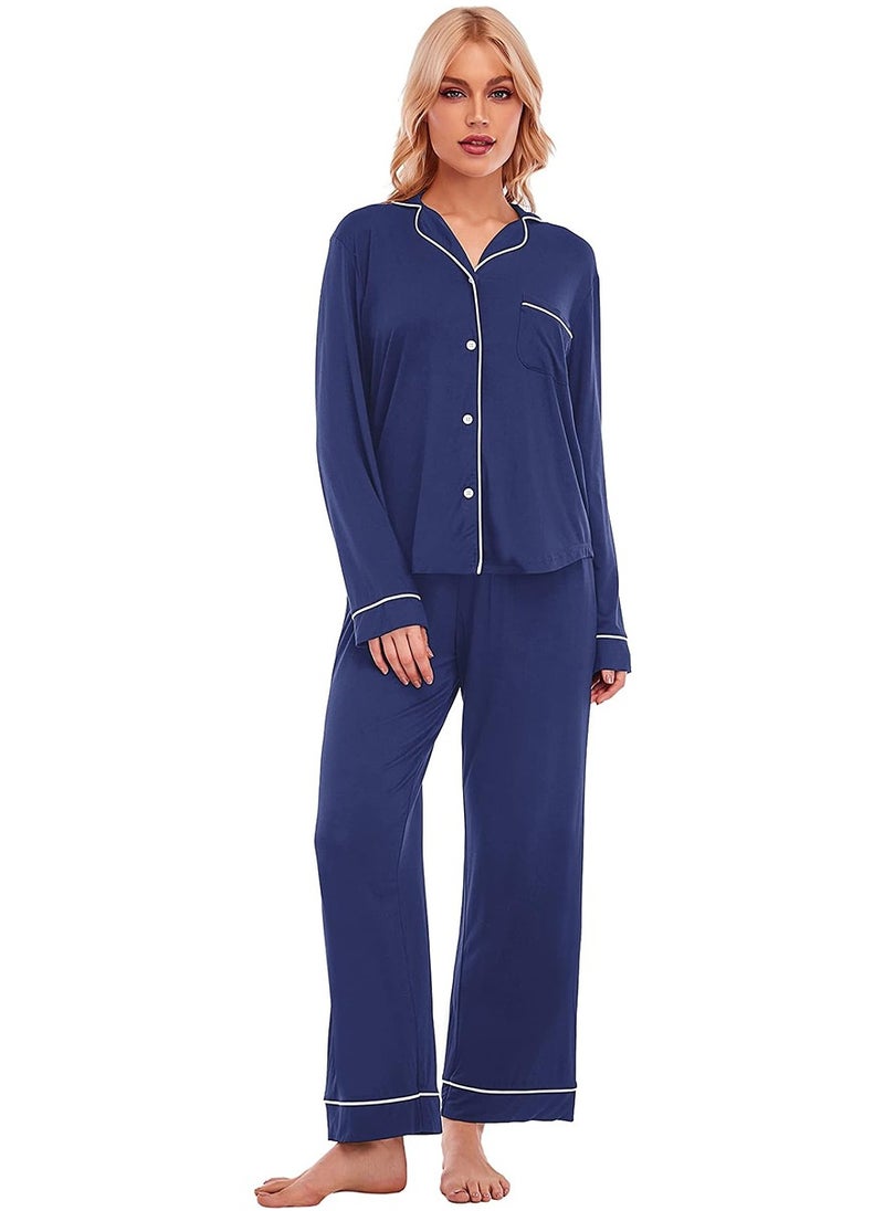 Caprisious Women's Soft Knitted Cotton Pajamas Set - Button-Down Long/Short Sleeve 2 Piece Sleepwear Loungewear - Comfortable Stylish Nightwear  - Image 5