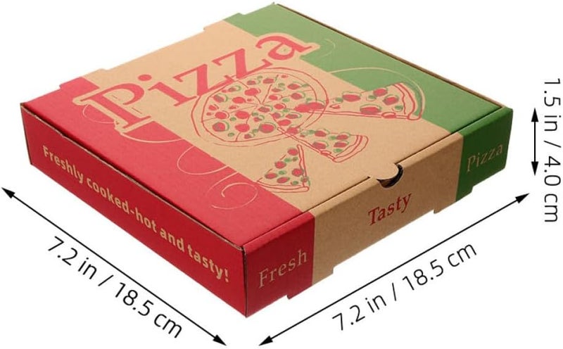 Garneck 20pcs 7-inch Kraft Corrugated Paper Pizza Boxes, Disposable Takeout Food Containers Foldable Design, Small Cardboard Pizza Cartons, Mailing, and Party Use - Image 2