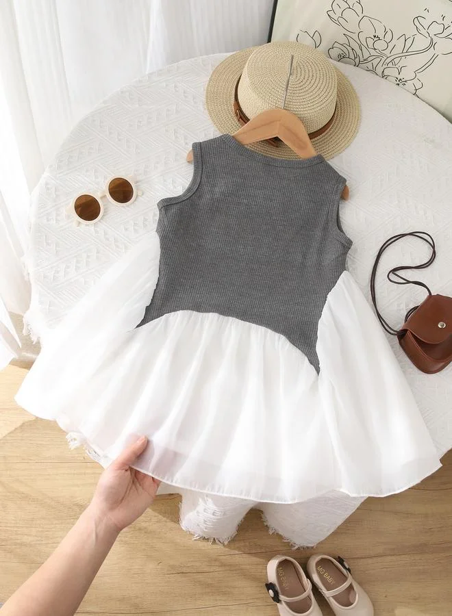 Take Two Girls Two Tone Sleeveless Dress