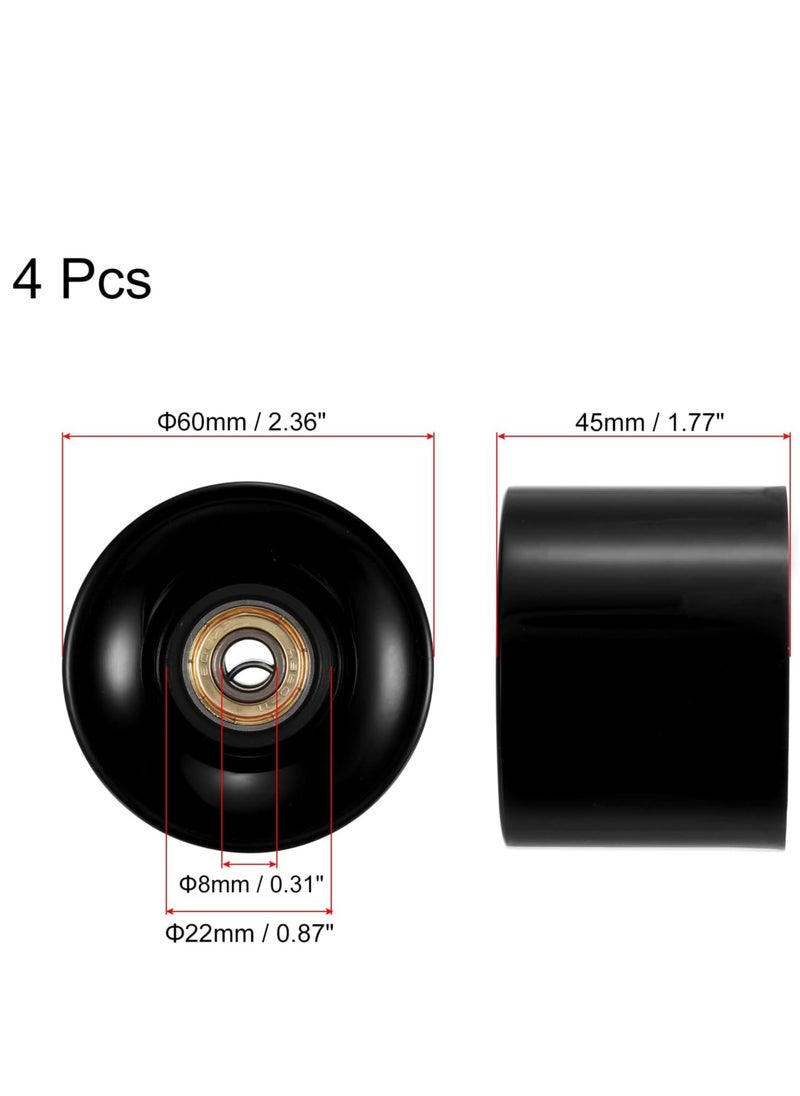 Generic 60x45MM 78A Skateboard Wheels With Bearings 4PCS With T-Tool, Black  - Image 4