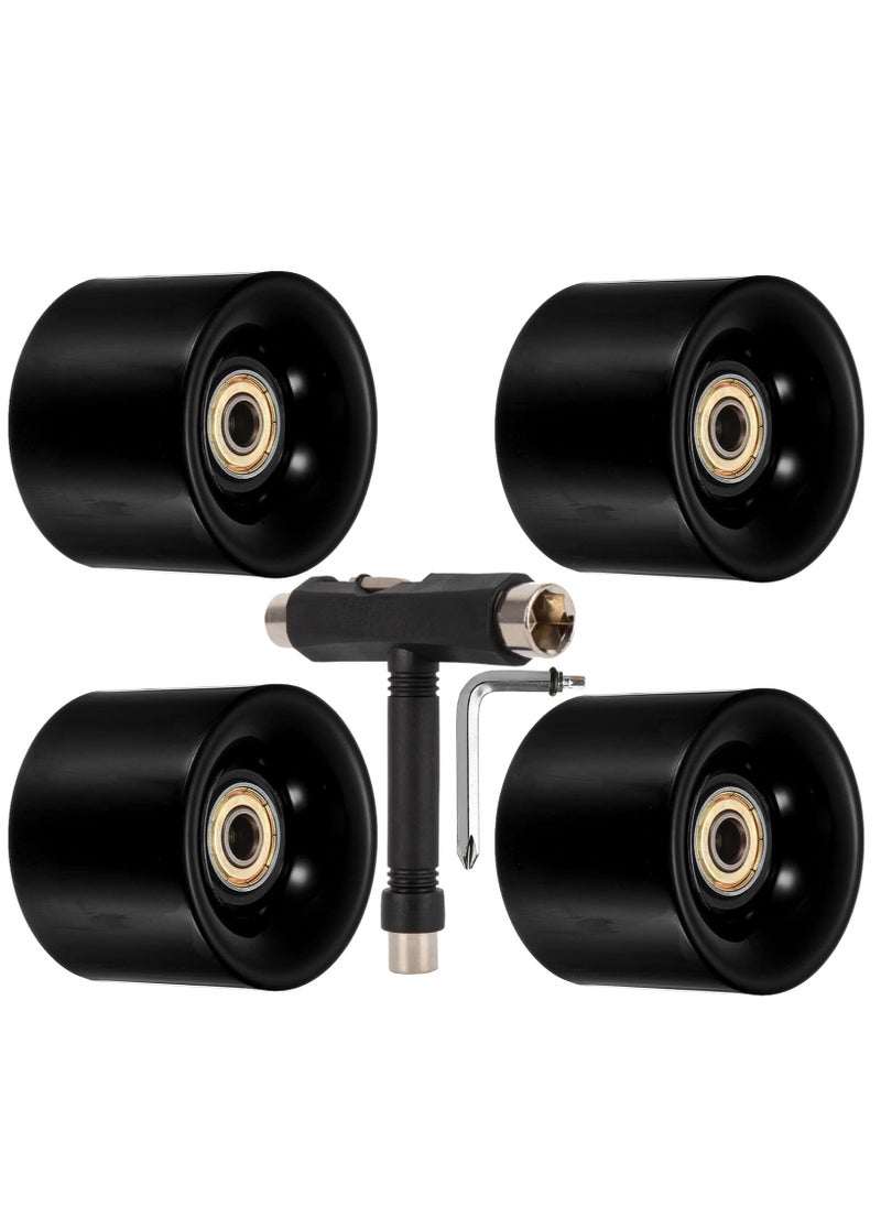 Generic 60x45MM 78A Skateboard Wheels With Bearings 4PCS With T-Tool, Black  - Image 1