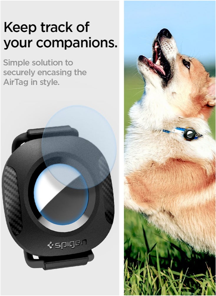 ComforTag Apple Airtag Case Cover Holder for Dog Cat Pets Collar Loop - Black
