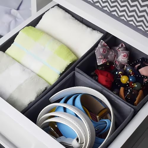 Gowloz Zigzag Grey Printed Foldable Storage Boxes | Decorative Non-Woven Fabric Organizers | 2 Small, 2 Medium & 2 Large for Clothes, Toys & Home Décor – Set of 6 - Image 4