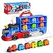 AuroTops Toys for 3 4 5 6 Year Old Boys for Kids Girl Boy Toys2in1 Toddler Toy Trucks Christmas Train Set with Light Sounds Include 1 Transport Toy Trucks6 Magnetic Trains - Image 2