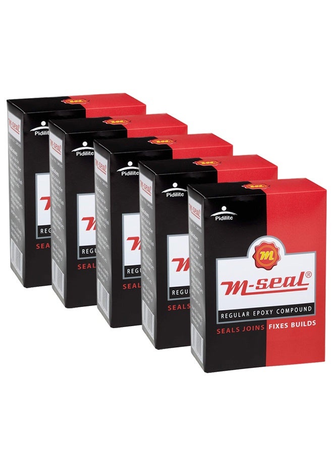 Pidilite Combo 5 pcs Pidilite M-Seal Regular Epoxy Compound 100g, All Purpose Waterproof Adhesive for Metal Pipe Ceramic Wood Plastic Crack Filling Leak Sealing Repair - Image 1