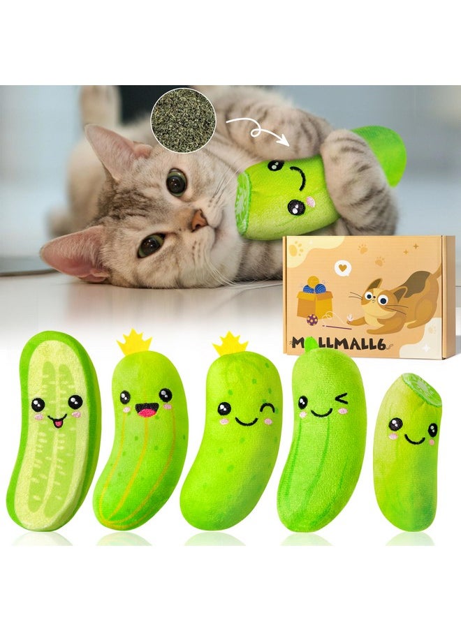 5Pcs Pickle Cat Toys, Kitten Catnip Toys For Cat Lover Gifts, Indoor Cat Chew Bite Kick Plush Cucumber Catmint Kitten Toys Supplies Interactive Cat Toy With Cute Expression For Pet Presents - pzsku/Z3A7A167114E22F14EF7FZ/45/_/1734347321/a07225a7-766b-4404-9d96-bf60a62d5731