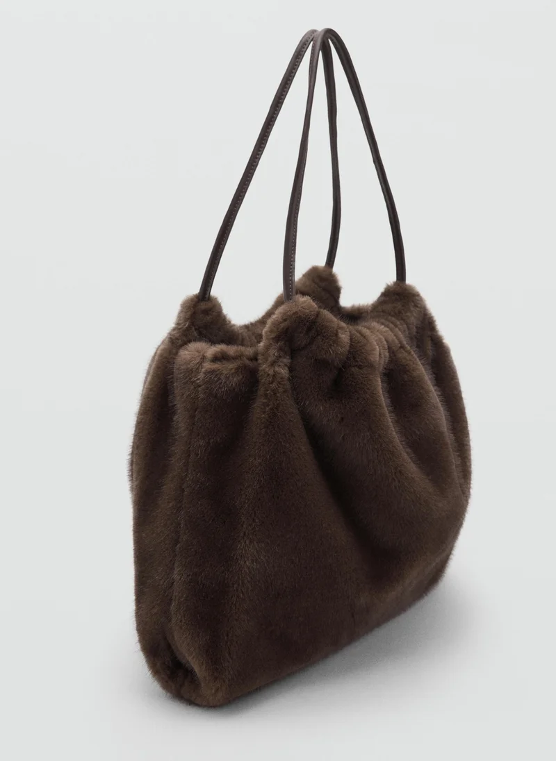 MANGO Fur-effect shoulder bag