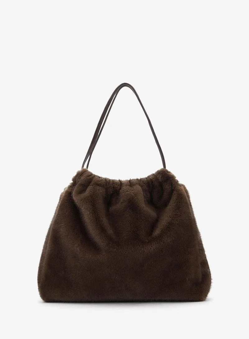 MANGO Fur-effect shoulder bag