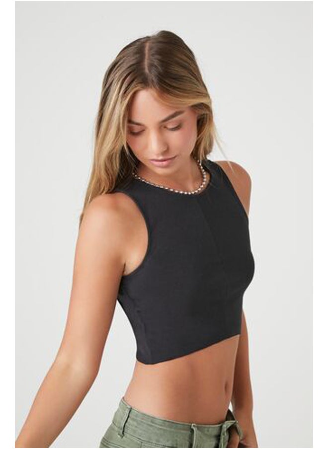 FOREVER 21 - Cropped Rib-Knit Tank Top - Image 1