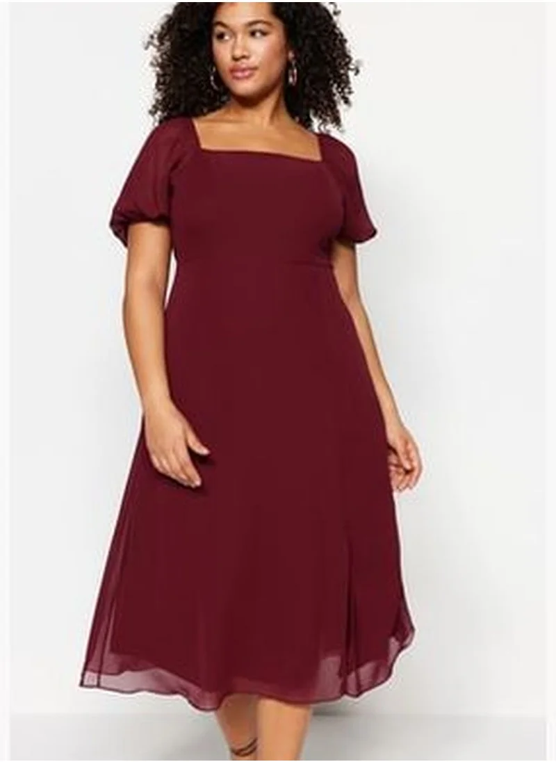 trendyol Claret Red Woven Slit Dress TBBSS22AH0012