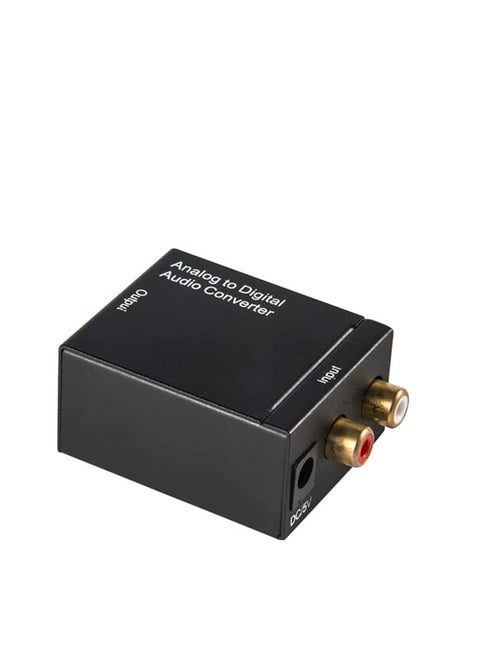 Analog to Digital Audio Converter Adapter for Audio Switching Converts Analog Stereo Audio Signal from R L Input to Coaxial and Toslink