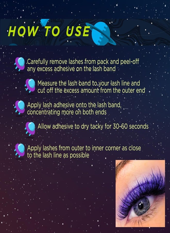 Profusion Cosmetics UFO SFX Glow In The Dark Lashes, Get Galactic Glam and Illuminate Your Look with Premium Makeup Tools, Shine Bright in the Dark and Raise Your Style - Image 4