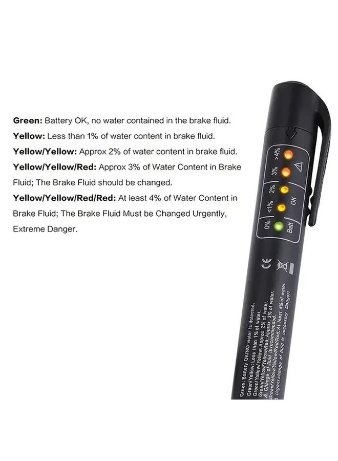 Black Brake Fluid Tester Pen 5 LED Moisture Detector for DOT3 4 5 - Image 4