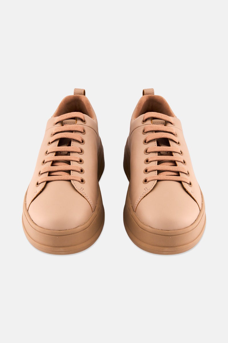 GEOX Women D Spherica Lace Up Casual Shoes, Tan - Image 4