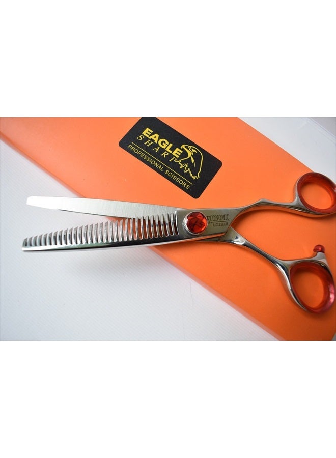 EAGLE SHARP Professional Hair Cutting Scissors 6 inch thinning Scissors 30 Tooth Blender Convex Blade Comfort Handle Stainless Steel Hair Japanese Craft (6.0" Thinner) - Image 5