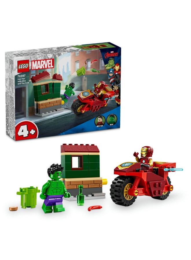 LEGO Marvel Iron Man with Bike and The Hulk Set 76287 (Age 4+, 68 Pieces) - Image 1