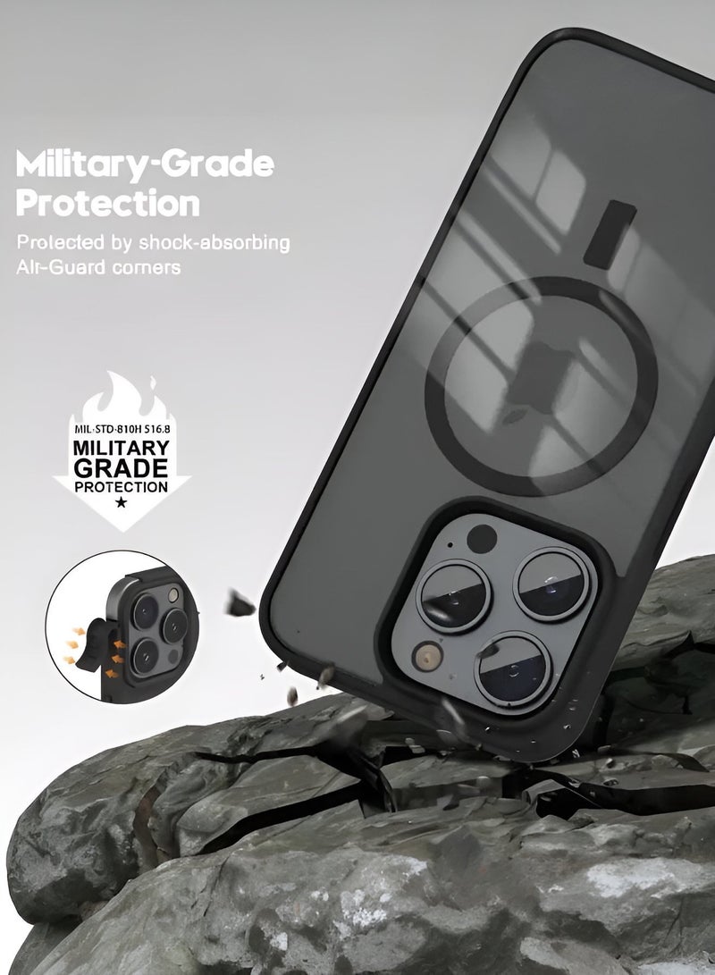 ميدا جراب مغناطيسي لموبايل ايفون 16 برو من ميدا، متوافق مع ماج سيف، جراب حماية مضاد للصدمات، جراب موبايل شفاف مع مغناطيس قوي، جراب رفيع لموبايل ابل 16 برو - Image 3