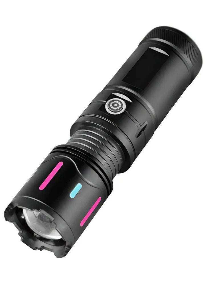 LED Flashlight 30W Fluorescent Strip 18650mAh Power Bank 1000M Range Outdoor Emergency Flash Light Torch