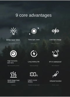 Shopit LED Flashlight 30W Fluorescent Strip 3600mAh Power Bank 1000M Range Outdoor Emergency Flash Light Torch  - Image 3