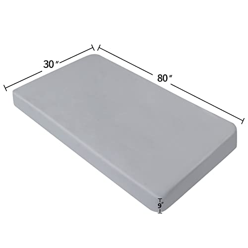 Coldwind Cot Sheets 30" x 80", Cot Size Sheet Fitted with Narrow Twin/Camp Rvs Bunk/Guest Beds/Camping/Travel Trailers/Spilt Queen Bed, Super Soft Breathable Microfiber Cover, Bottom Sheet, Gray - Image 2