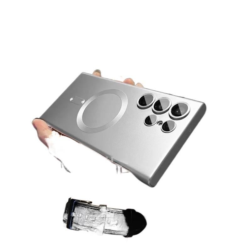 غطاء MagSafe بسيليكون لـ Samsung S25 Ultra / Samsung S25 مع تصميم بدون إطار ومغناطيس قوي مع ملمس غير لامع مع مقاوم للخدش باللون بنفسجي مغناطيسي من السيليكون خفيف الحمل - Image 5