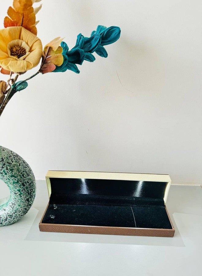 دي أس أس علبة هدايا من سلسلة LED خشبية من DSS، مزينة بمخمل مخملي، لون بني - Image 3