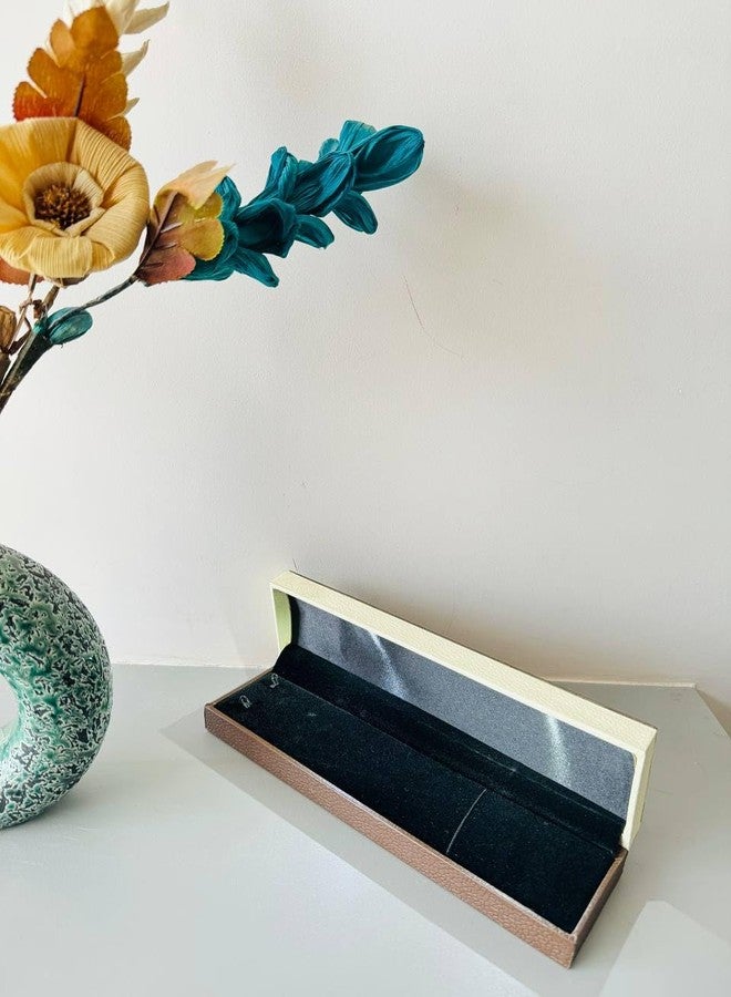 دي أس أس علبة هدايا من سلسلة LED خشبية من DSS، مزينة بمخمل مخملي، لون بني - Image 4