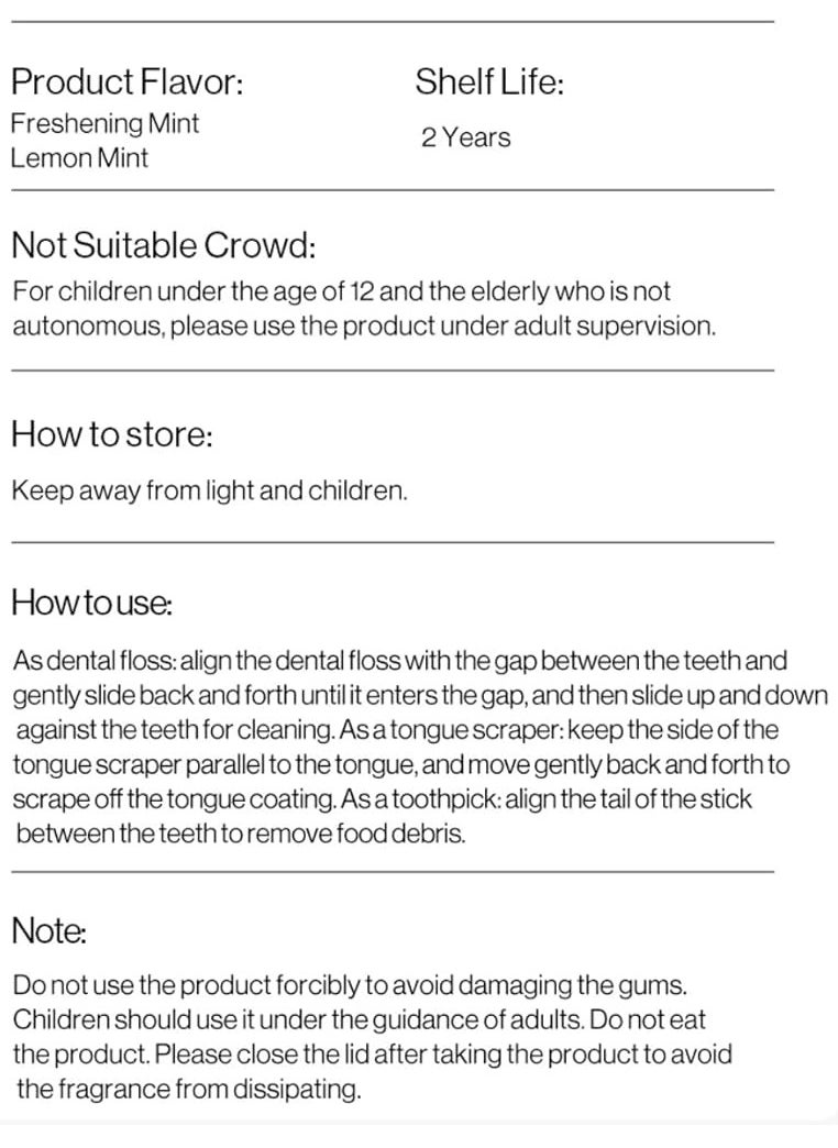 usmile - usmile Twin-line Freshening Anti-caries Dental Floss Toothpicks Teeth Stick Tooth Cleaning Interdental Oral Care (Freshening - 200 Count, Pack of 4) - Image 1