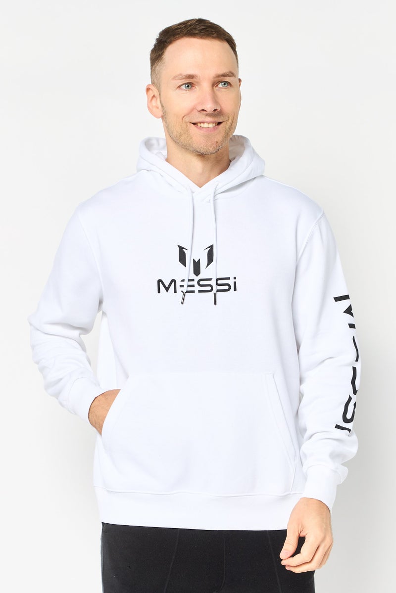 MESSI هودي رياضي للرجال بأكمام طويلة مناسب للخارج، أبيض - Image 1