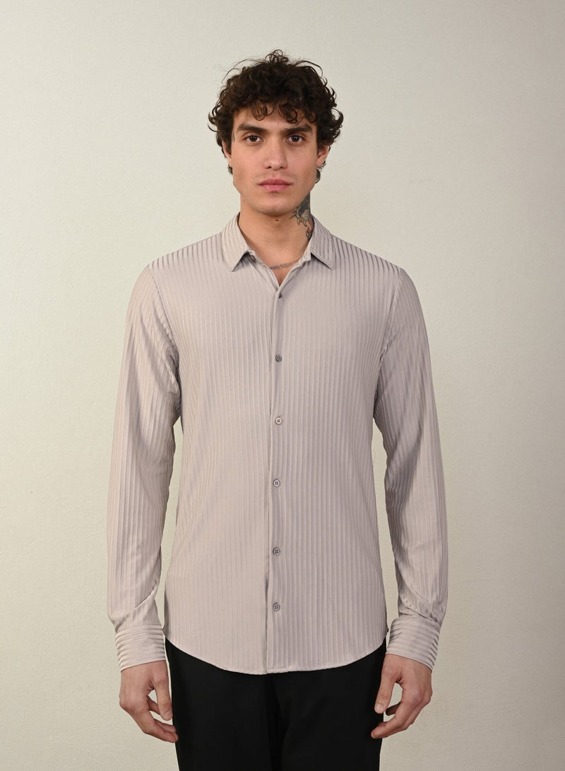 Marrakech Long Sleeves Casual Shirt for Men -  Grey - Image 1