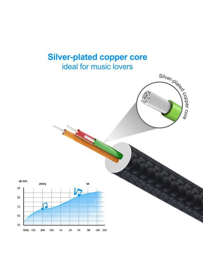 CableCreation 3.5mm Headphone Extension Cable, 6FT 3.5mm Male to Female TRRS Audio Stereo Cable,Right Angle Auxiliary HiFi Cable with Silver-Plating Copper,24K Gold Plated (Microphone Compatible) - Image 3