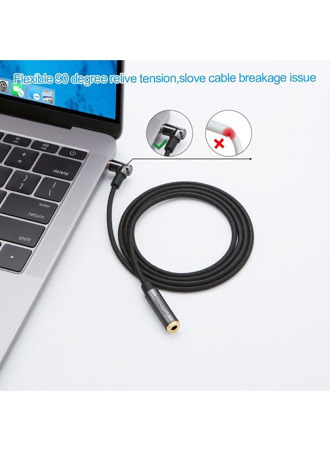 CableCreation 3.5mm Headphone Extension Cable, 6FT 3.5mm Male to Female TRRS Audio Stereo Cable,Right Angle Auxiliary HiFi Cable with Silver-Plating Copper,24K Gold Plated (Microphone Compatible) - Image 4