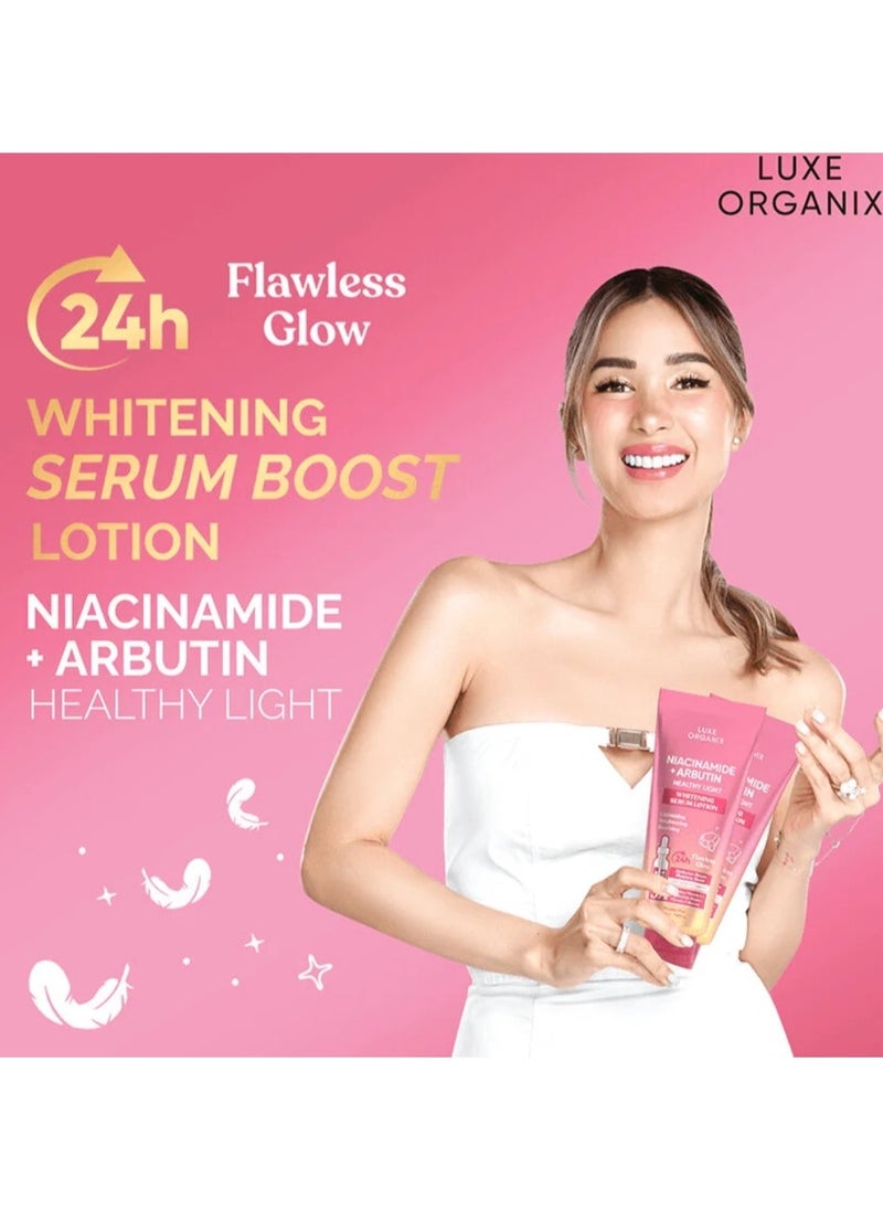 LUXE ORGANIX Luxe Organix Niacinamide + Arbutin Healthy Light Whitening Serum Lotion - 350ml  - Image 5
