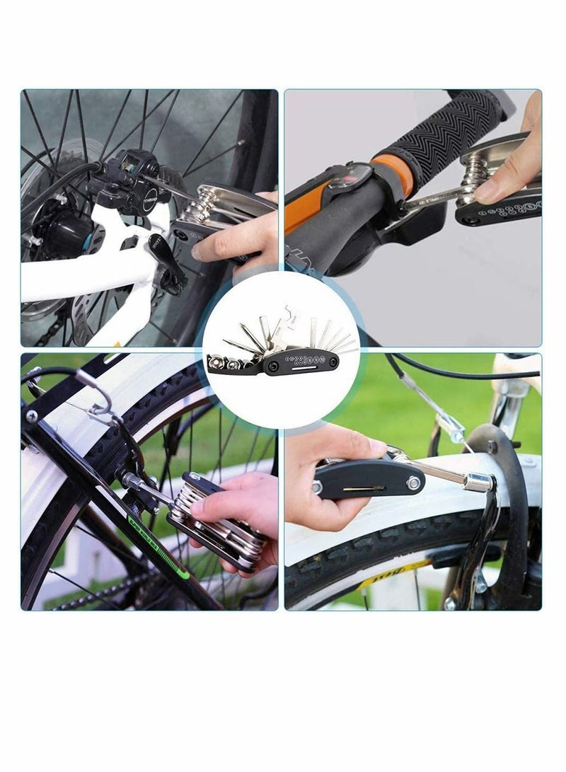 Y&D Bike Bicycle Repair Tool Kit, Cycling Multifunctional Mechanic Fix Tools Set Bag, 16 in 1 Multifunction Tool, Tire Levers, Self Adhesive Tyre Tube Patch Include  - Image 5