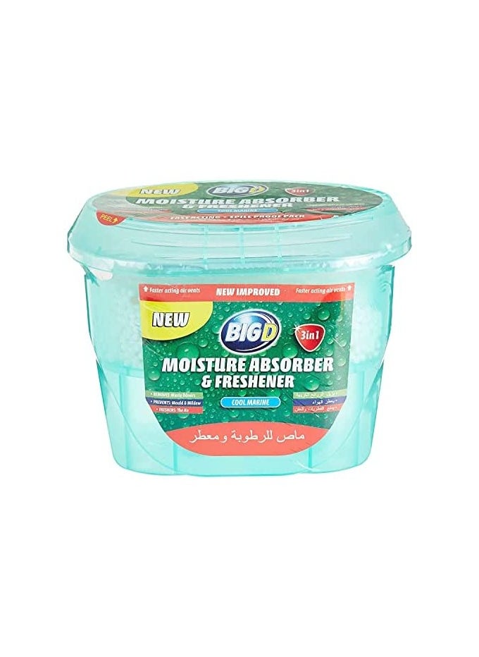 BIG D - Big D Moisture Absorber and Freshener Cool Marine 12 Weeks – Fast-Acting, Spill-Proof, Odor Prevention, Mold & Mildew Control - Image 1