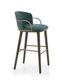 Woplek Comfort Blue Modern Bar Chair with Backrest 