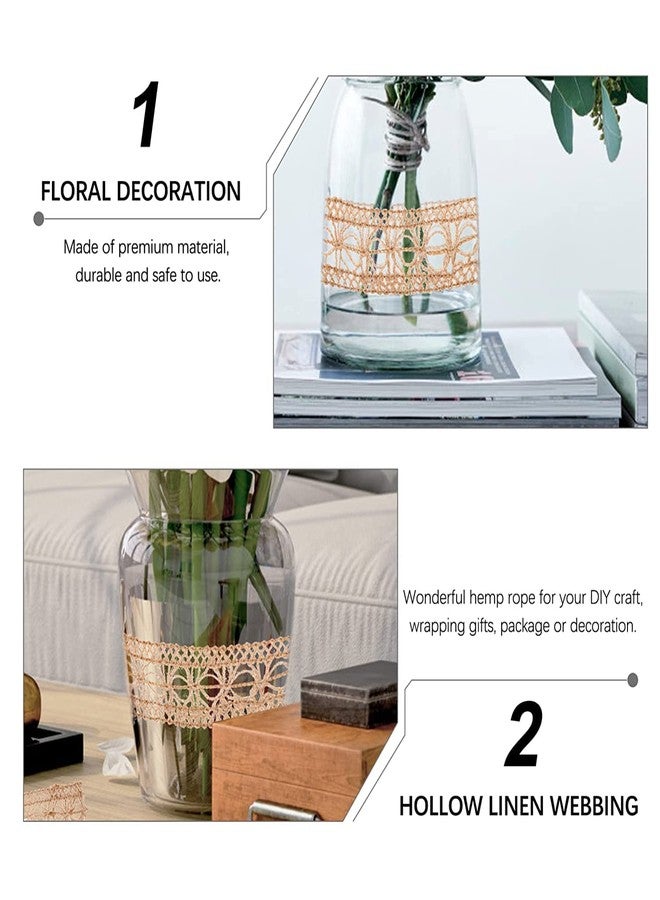 Just Flowers Burlap Lace Mesh Burlap Ribbon Weeding Trim Craft Wrapping Ribbon for Holiday Party DIY Handmade Artist Home Decoration Packaging (Pack of 2 Jute Lace) - Image 4