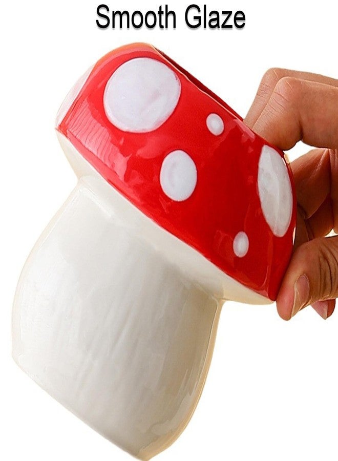 Busnos Cute Toothbrush Holder Mushroom Home Decor Pen Holder Office Desk Accessories Aesthetic Red Makeup Brush Holder Pencil Holder Vase Birthday Gifts for Women Vanity Kawaii Kitchen Utensil Holder - Image 2
