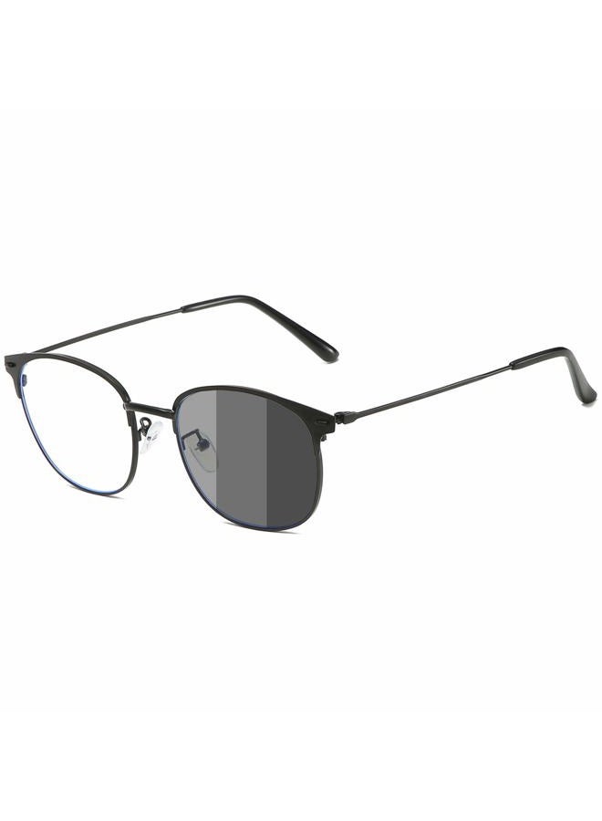 YIMI Reading Glasses Blue Light Blocking Computer Readers Photochromic Sunglasses for Women Men Anti Glare UV Filter Gaming TV Phones Round Fashion Retro Frame Eyeglasses Vintage Clear Lens Eyewear - Black - Image 1