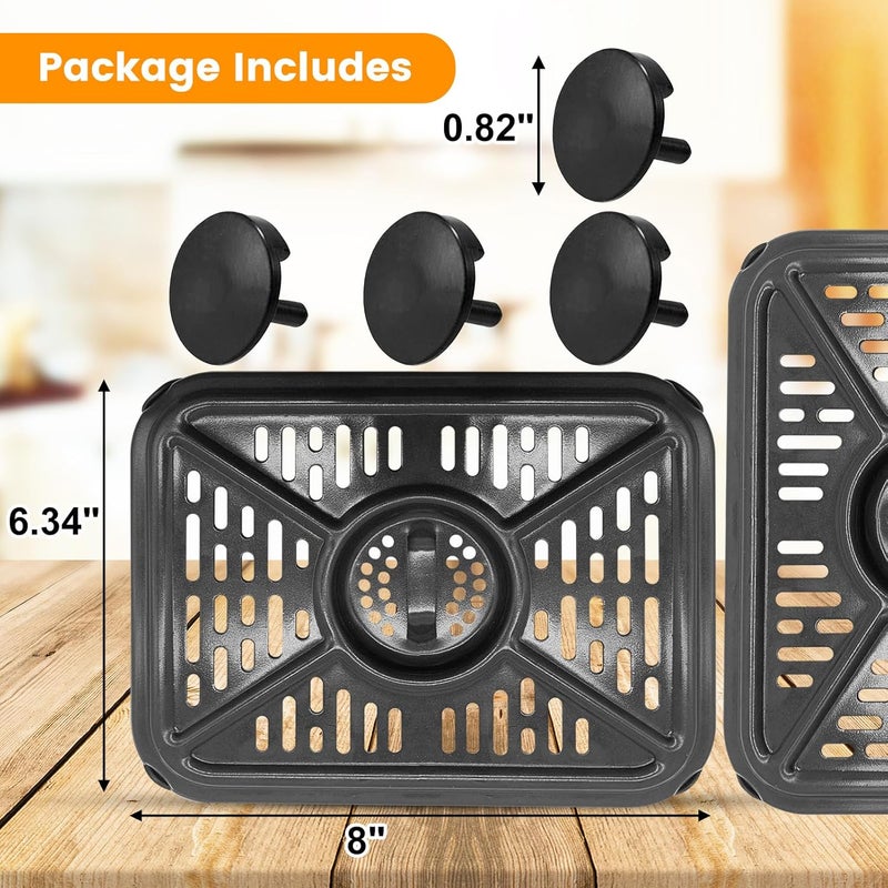 GXF Air Fryer Grill Pan for Ninja Foodi AF400UK 9.5L 6 in1 DualZone 2 Drawers Air Fryer, Replacement Air Fryer Crisper Plate Grill Plate Tray Accessories, Dishwasher Safe - Image 2