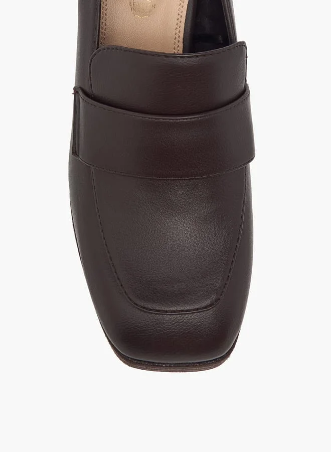 Paprika Women's Solid Slip-On Loafers With Block Heels