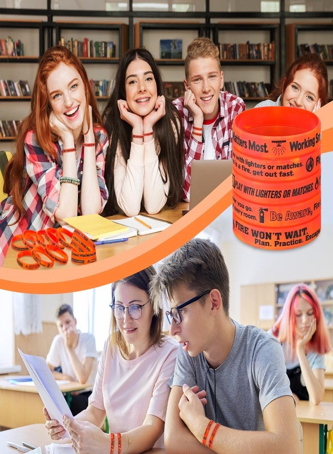 PullCrease 150 Pcs Fire Safety Awareness Wristbands 15 Styles with Safety Messages Fire Prevention Week Items Gifts Firefighter Silicone Bracelets for Campaigns, Gifts & Community Outreach - Image 4