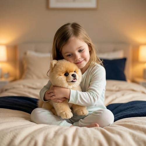 CU-MATE 16 Inch Pomeranian Stuffed Animals Toy DogPlush Puppy Realistic Cute Toy Dog Present Gift for Girls Boys with Box - Image 5