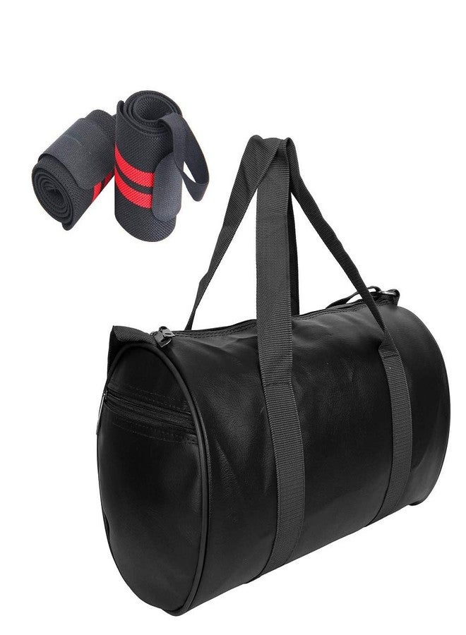 Raisons Combo Set Of Gym Bag Duffel Bag With Shoulder Strap For Men's & Women's With Wrist Support Band For Daily Exercise (Black), 23 Cm - Image 1