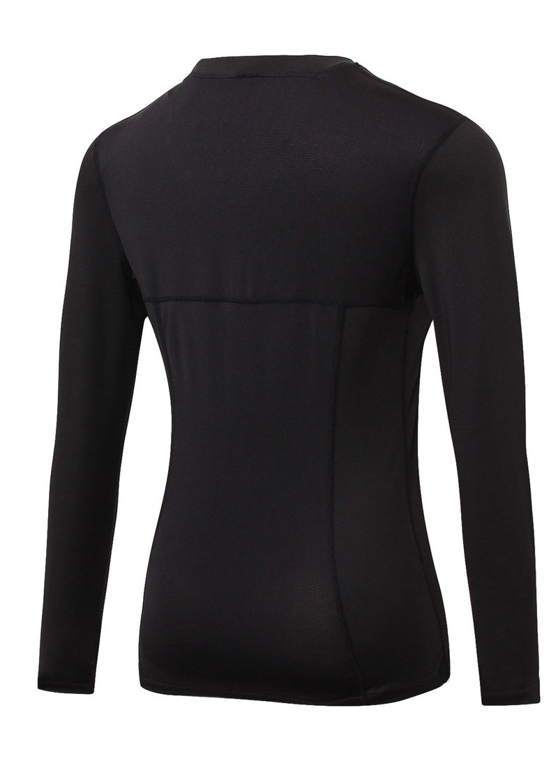 Loquat Women Quick Dry Breathable Long Sleeve Shirt Black - Image 2