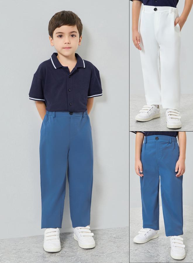 Styli Pack Of 2 - Boys Solid Trousers - Image 1