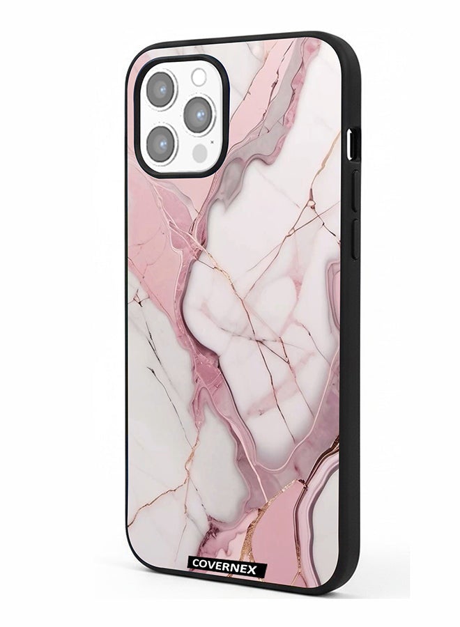 Covernex Apple iPhone 12 Pro Max Protective Case Cover Printed Featuring Rose Quartz Marble Texture - Image 1