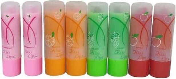Elecsera 3DFruityLipbalm10pc Grapes Apple Orange Strawberry Pack of 8 Grapes Apple Orange Strawberry Pack of 8 20 g - Image 1